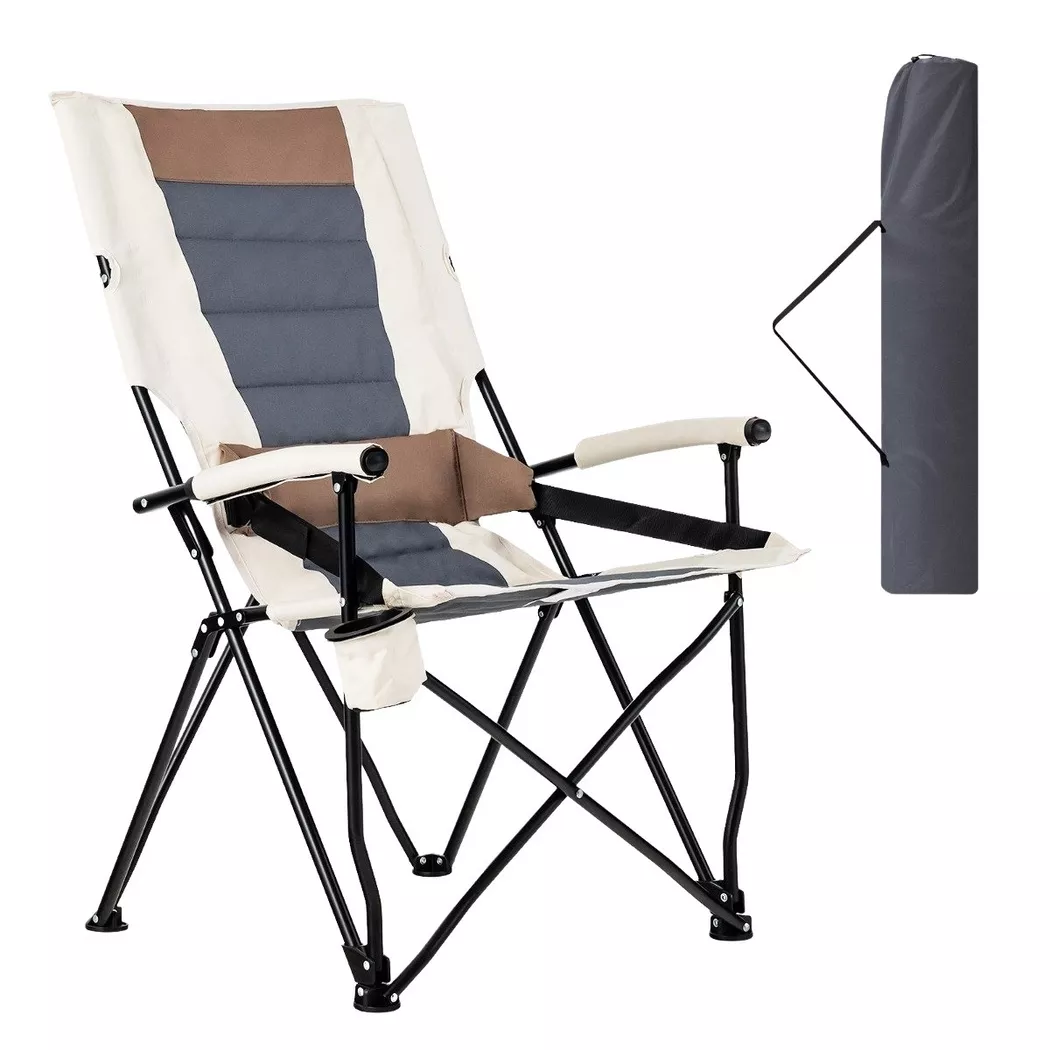 Northix - Klappbarer Campingstuhl mit Getränkehalter, 62 CM