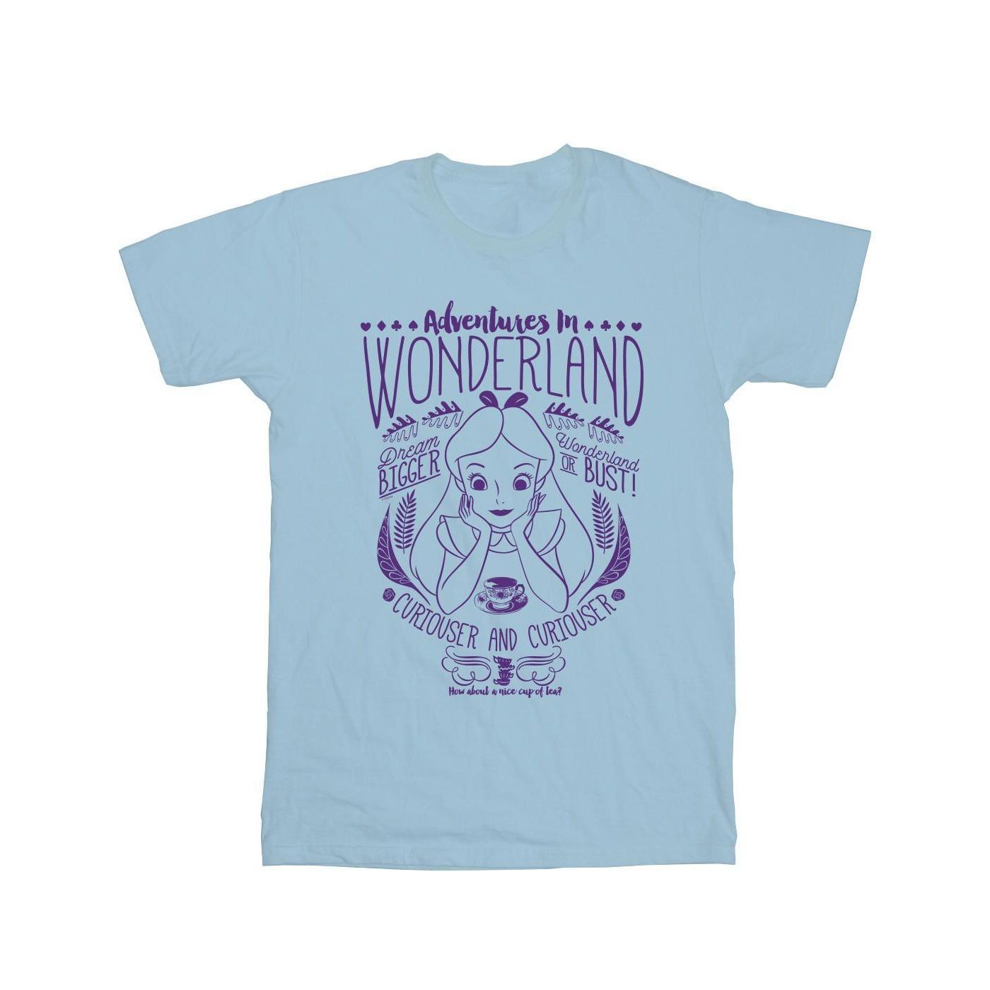 Image of Alice In Wonderland Adventures In Wonderland Tshirt Damen Blau L