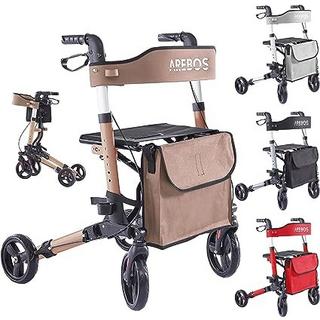 Arebos  Alu Rollator | Klappbar | Leichtgewichtsrollator | 6 Höheneinstellung 