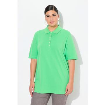 Maglia polo in piqué con abbottonatura con nastro di velluto e mezze maniche