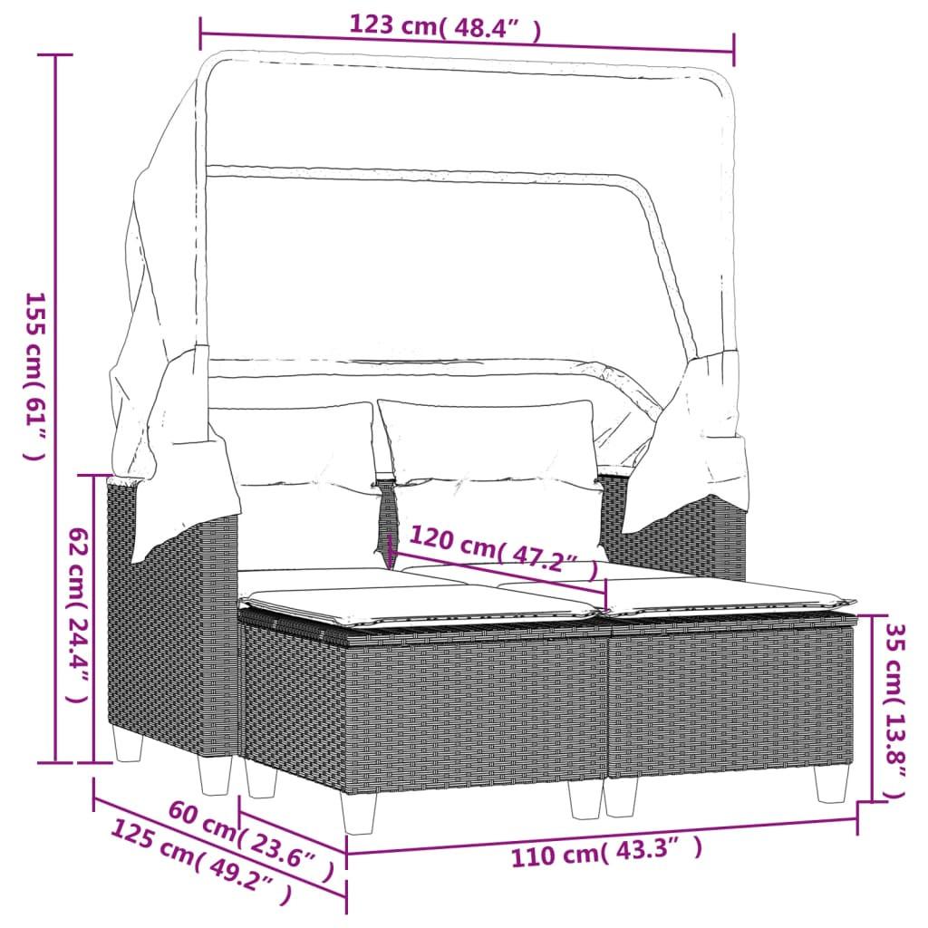 VidaXL Gartensofa poly-rattan  