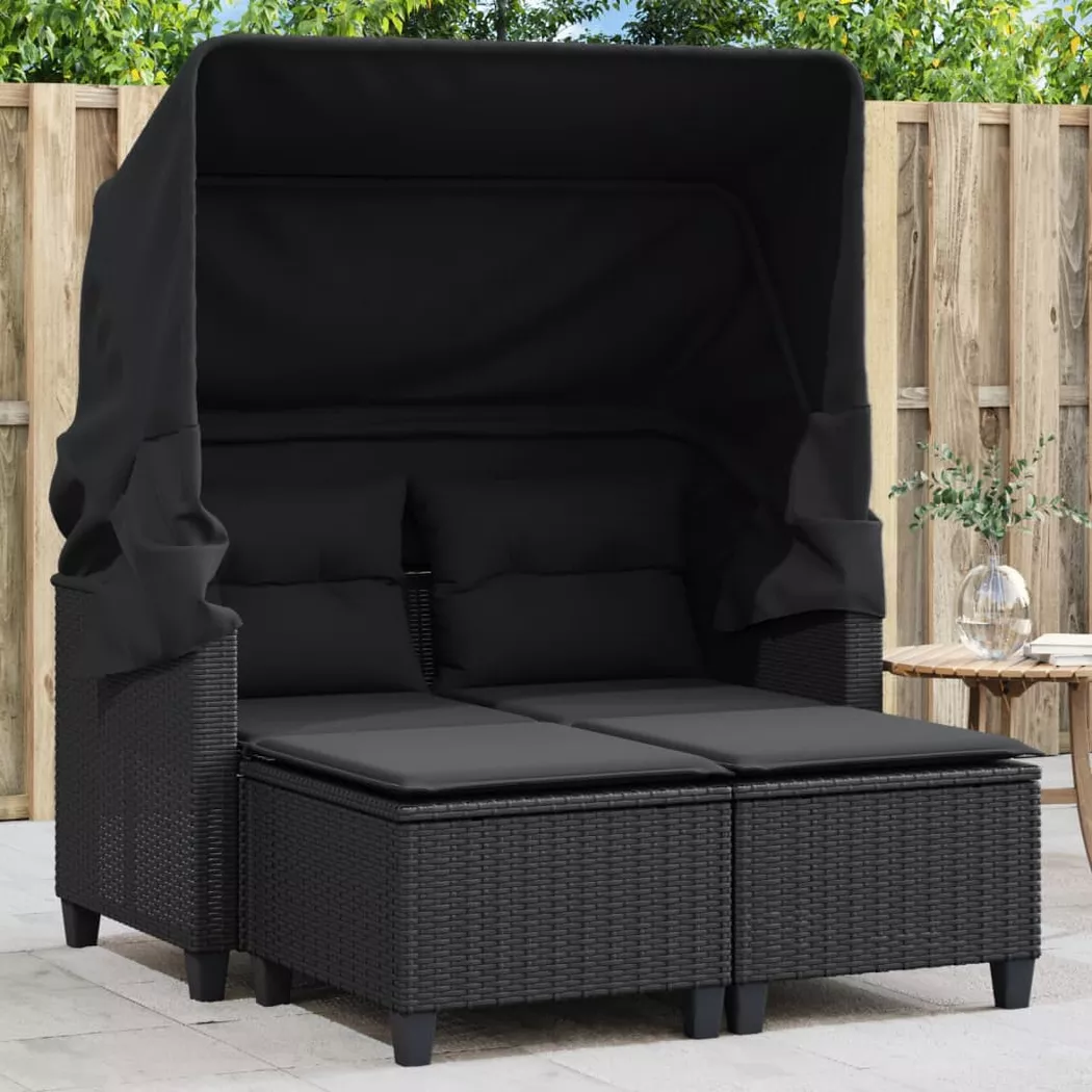 VidaXL - Canapé de jardin rotin synthétique, One Size, Noir