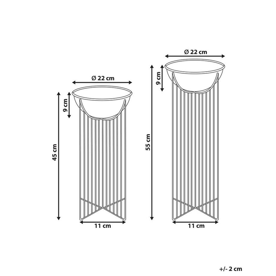 Beliani Set di 2 vasi rialzati per piante en Ferro  FICARIA  