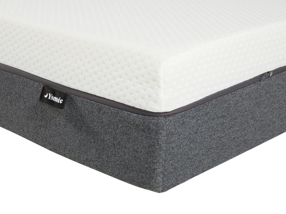 Ysmée Ensemble 160 x 200 cm sommier coffre naturel clair + matelas mousse HD 7 zones et accueil mémoire de forme déhoussable ép.20cm - KELIH de YSMÉE  