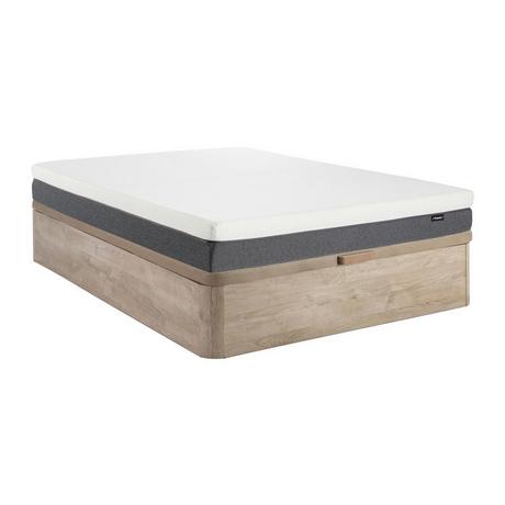 Ysmée Ensemble 160 x 200 cm sommier coffre naturel clair + matelas mousse HD 7 zones et accueil mémoire de forme déhoussable ép.20cm - KELIH de YSMÉE  