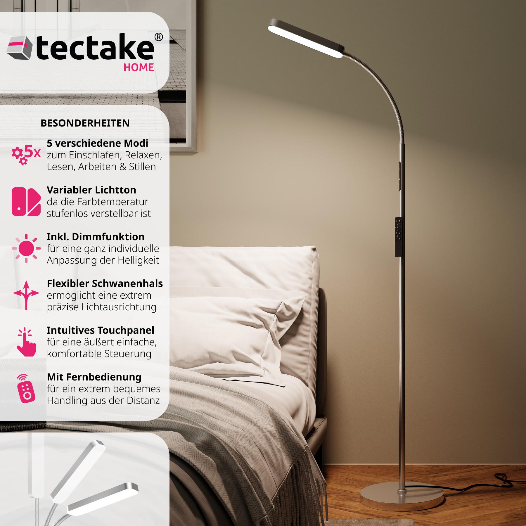 Tectake  Stehlampe Prisma LED, 5 Lichtmodi, 12 W, dimmbar 