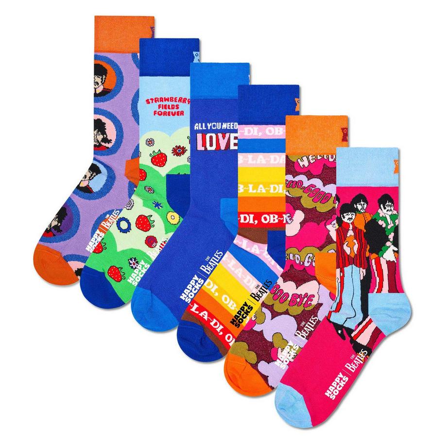 Calzini Uomini Confezione da 6 Vestibilità confortevole-The Beatles Gift Set