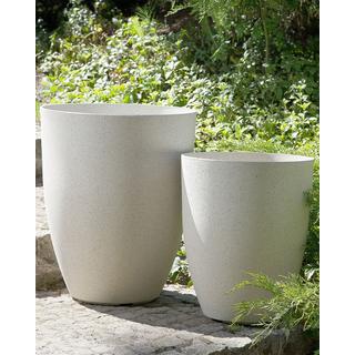 Beliani Lot de 2 pots de fleurs en Mélange de pierre Traditionnel CROTON  