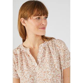 Damart  Blouse imprimée col tunisien en pure viscose. 