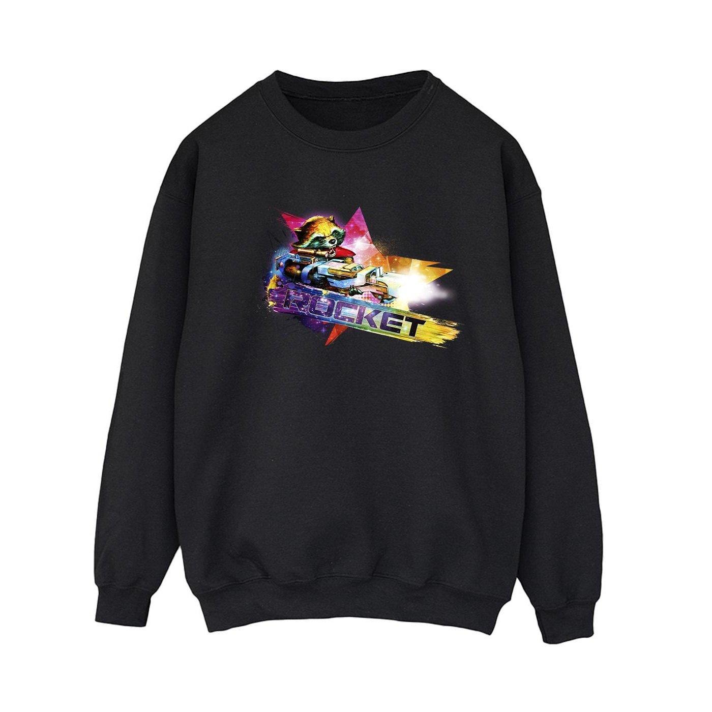 Image of Guardians Of The Galaxy Abstract Rocket Raccoon Sweatshirt Damen Schwarz M