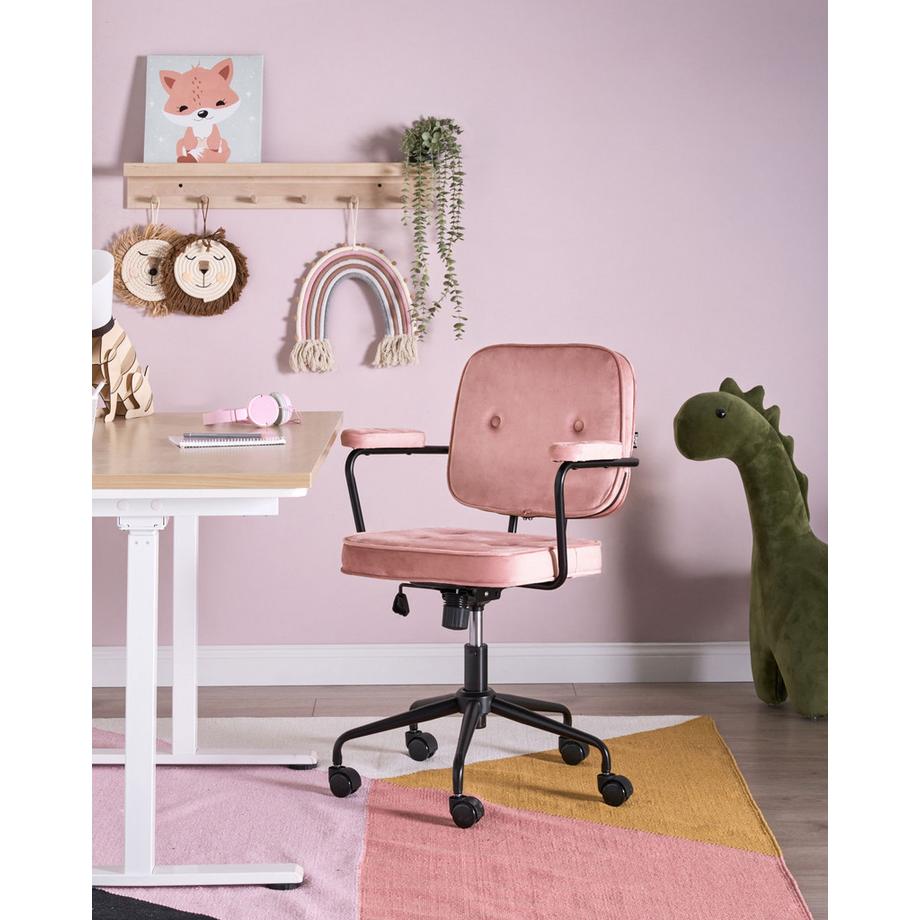 Beliani Chaise de bureau en Velours  PAWNEE  