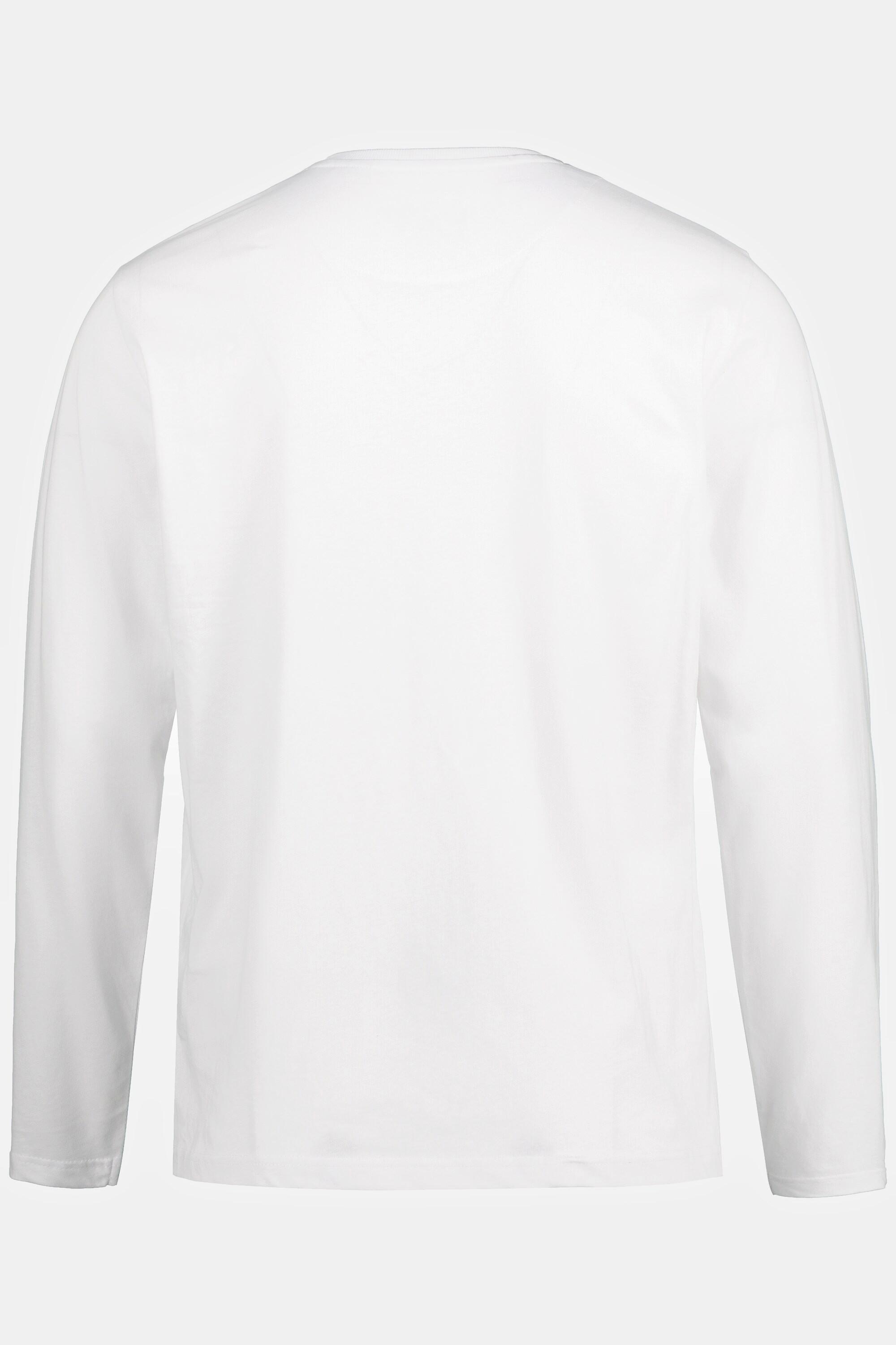 JP1880  T-shirt collection Basic, manches longues et col en V blanc neige 