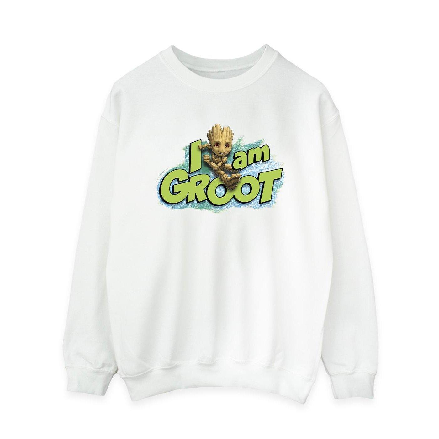 Image of Guardians Of The Galaxy I Am Groot Jumping Sweatshirt Damen Weiss XXL