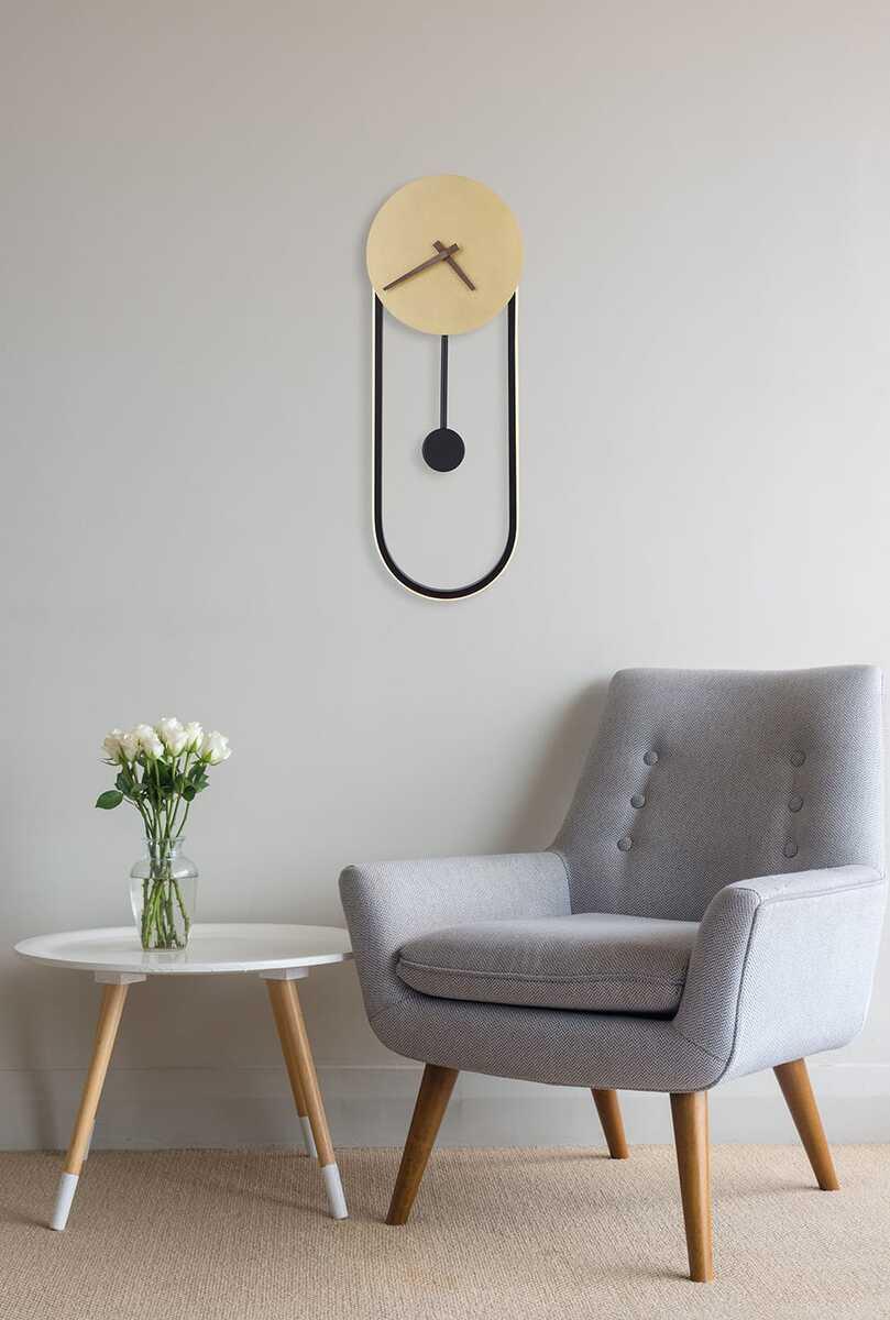 mutoni Wanduhr Sussy Metall gold LED  