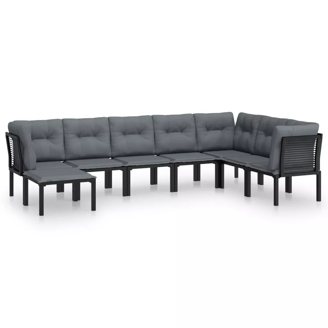 VidaXL - set salotto da giardino Acciaio, One Size, Nero