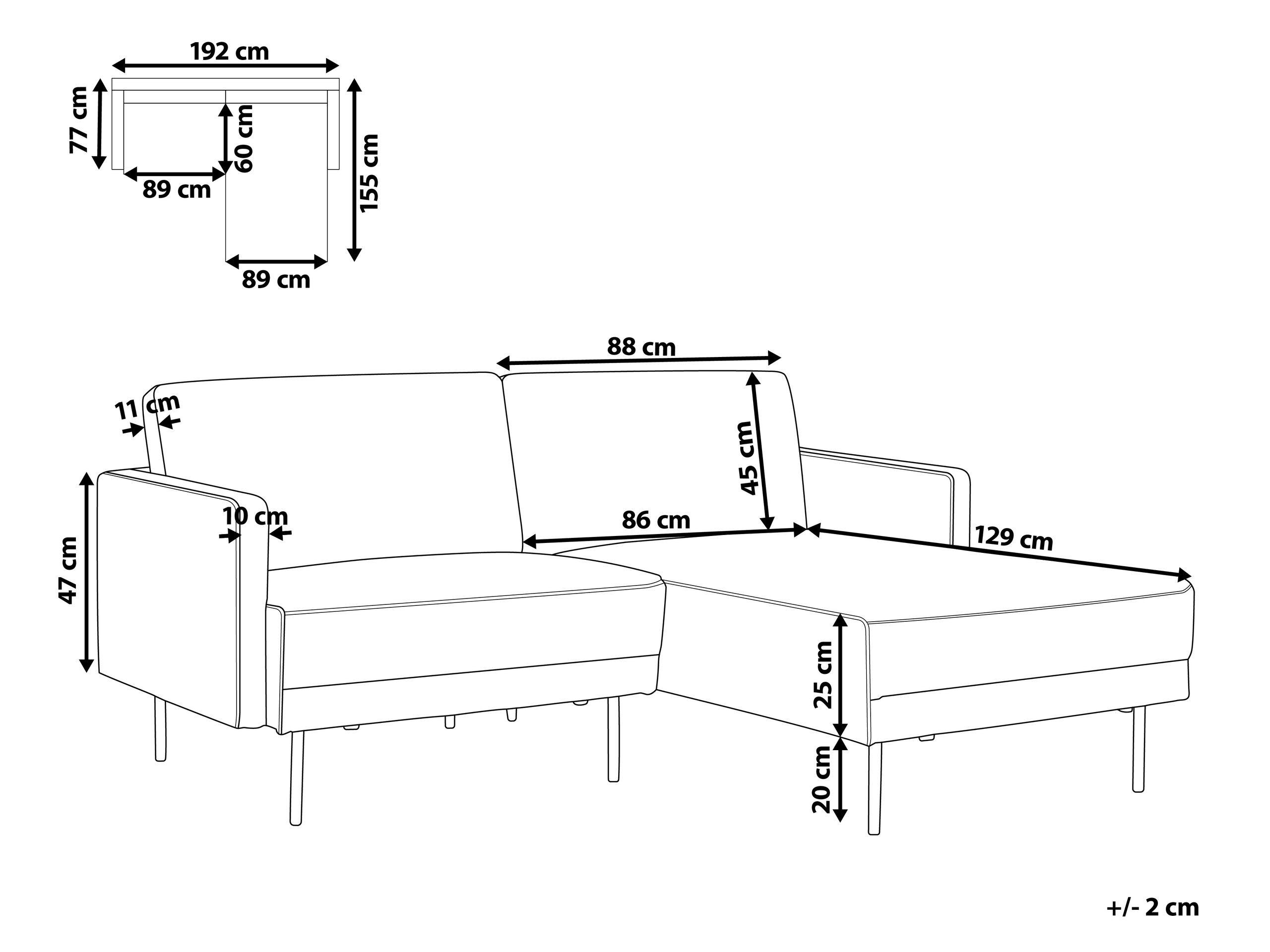 Beliani Ecksofa aus Polyester Modern BREDA  