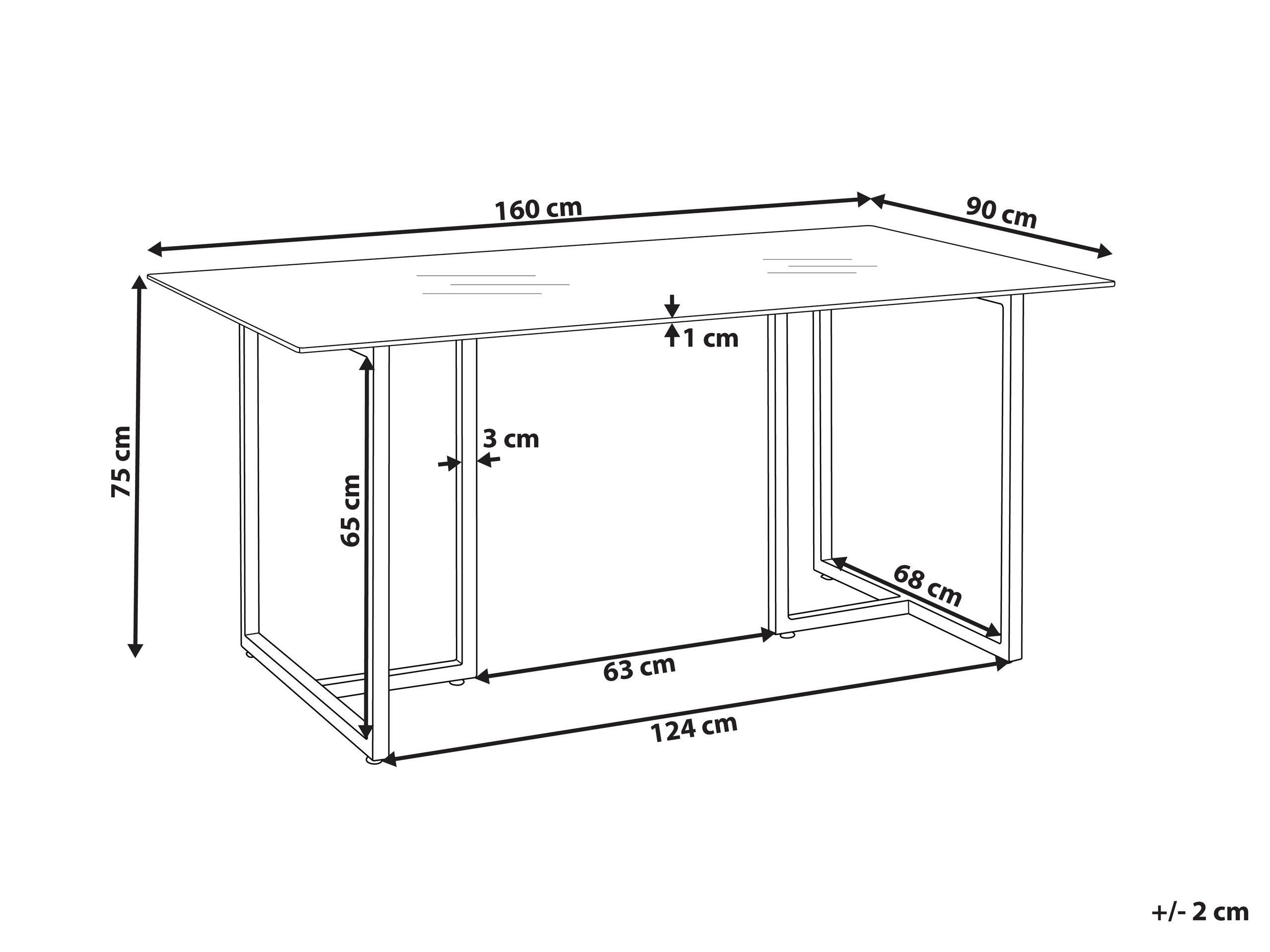 Beliani Esstisch aus Sicherheitsglas Modern ENVIA  