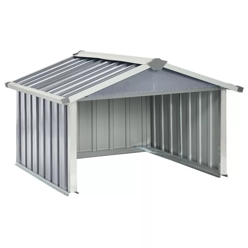VidaXL - Rasenmäher garage stahl, One Size, Grau