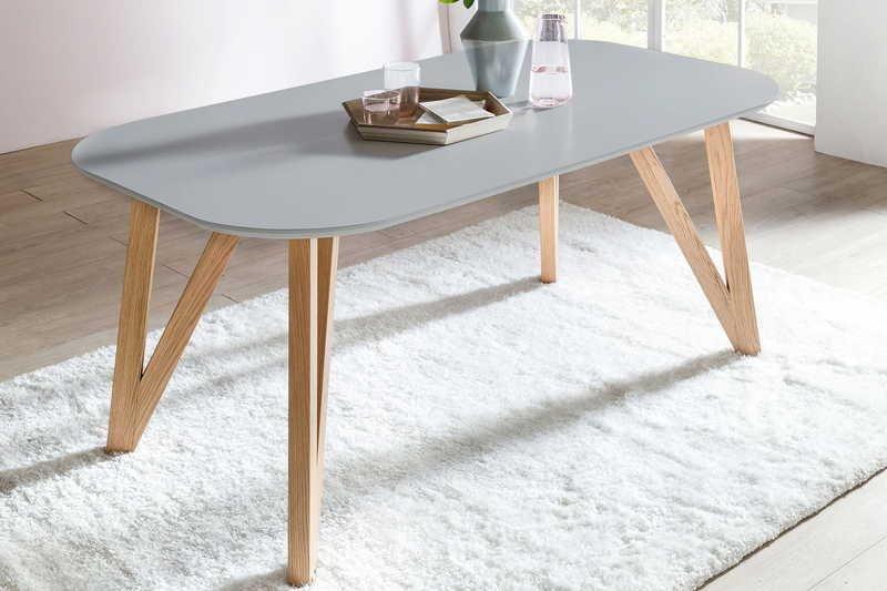 mutoni Table à manger 200x90x76cm chêne gris  