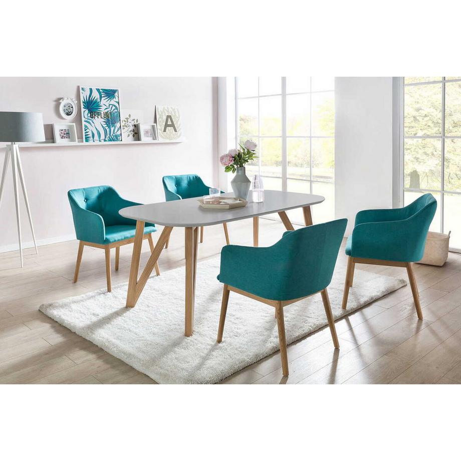 mutoni Table de salle à manger 200x90x76cm chêne gris  