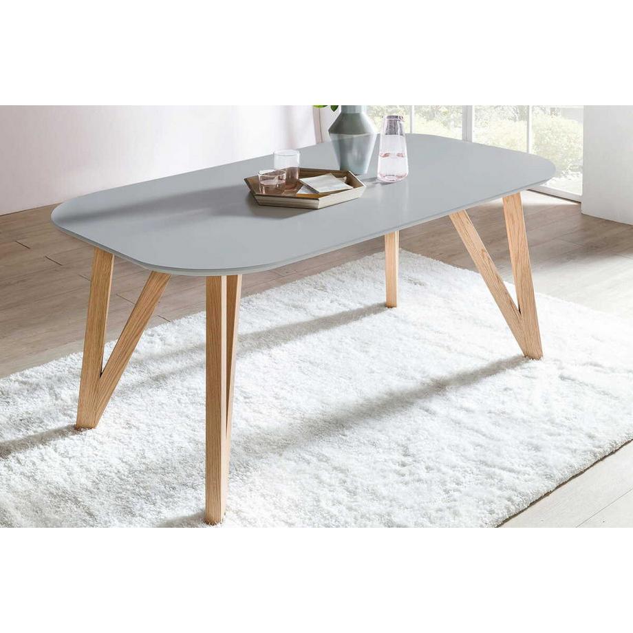 mutoni Table de salle à manger 200x90x76cm chêne gris  