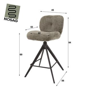 mutoni Chaise de bar Confort pivotante Bouclé taupe  