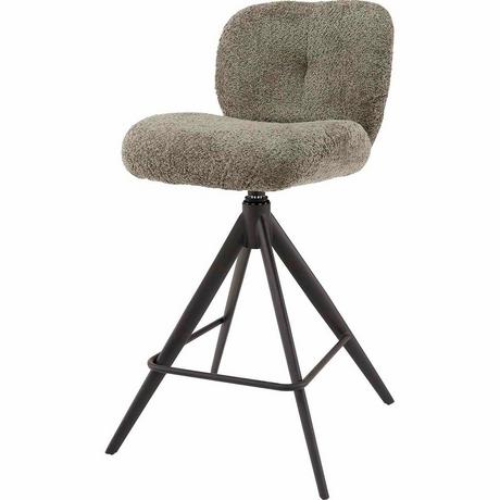 mutoni Chaise de bar Confort pivotante Bouclé taupe  