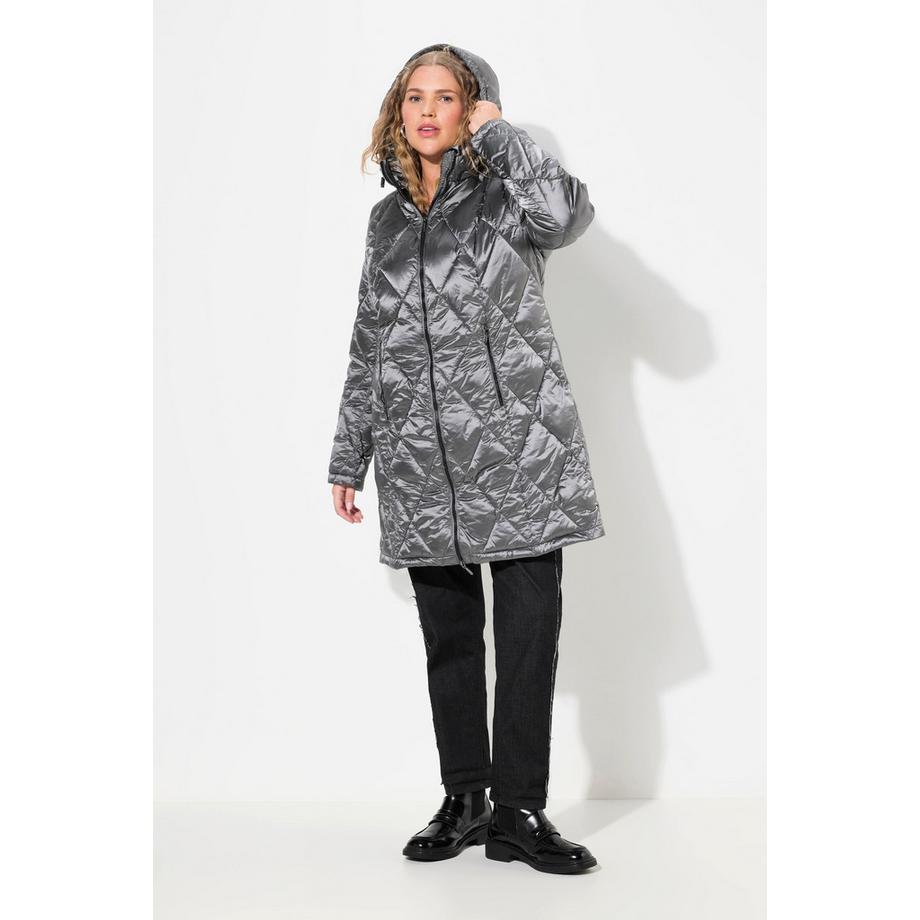 Ulla Popken Giacca Trapuntata con Cappuccio e Cerniera a Doppio Cursore  