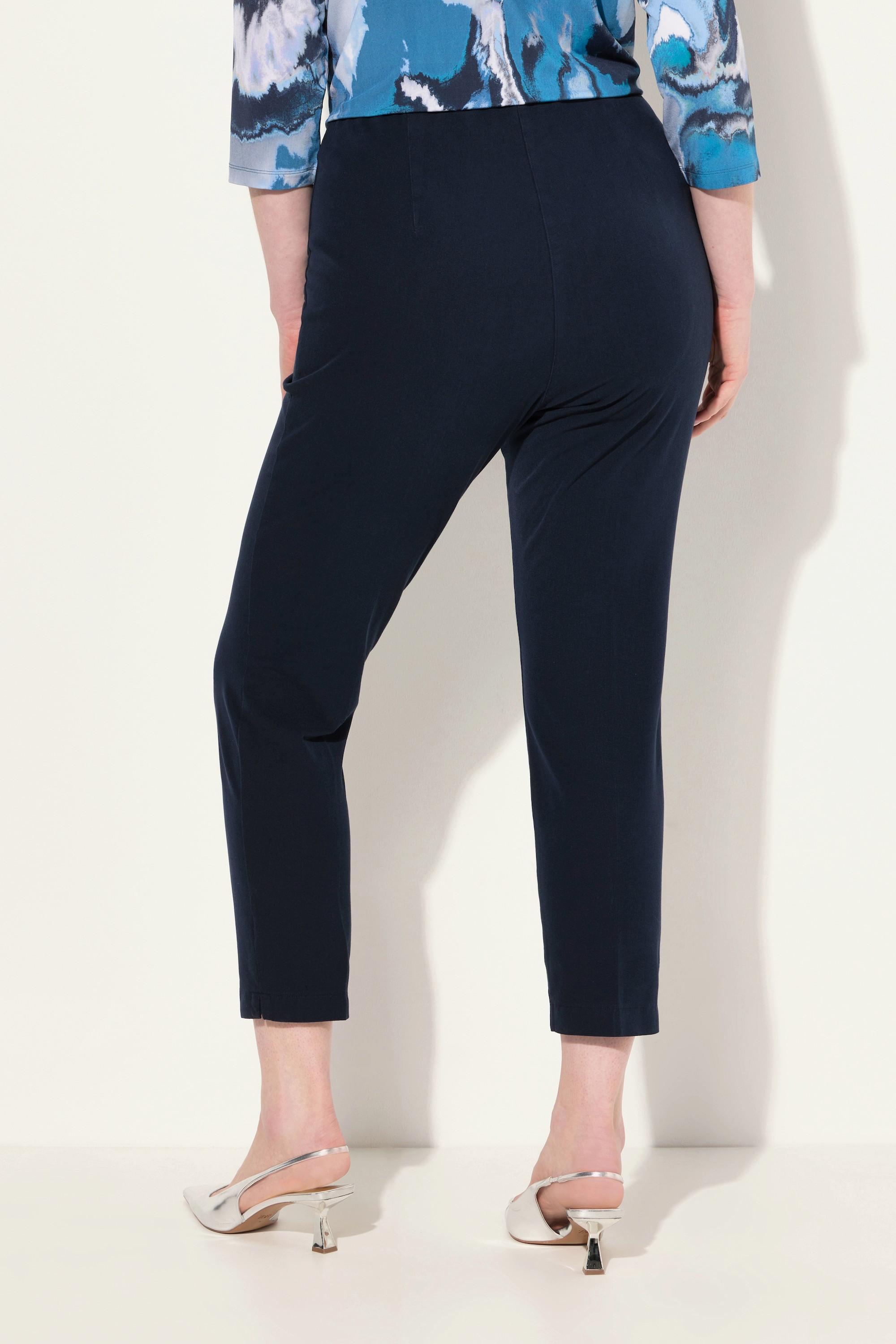 Ulla Popken  Pantalon 7/8, passepoil, taille élastique, jambe slim 