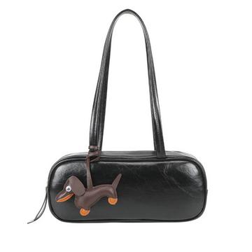 Sac Baguette Orné d'un Pendentif Chien