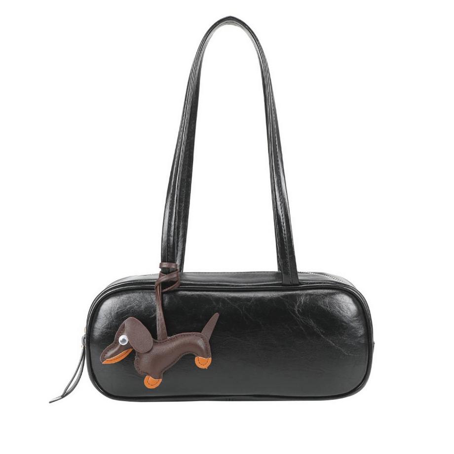 Sac Baguette Orné d'un Pendentif Chien