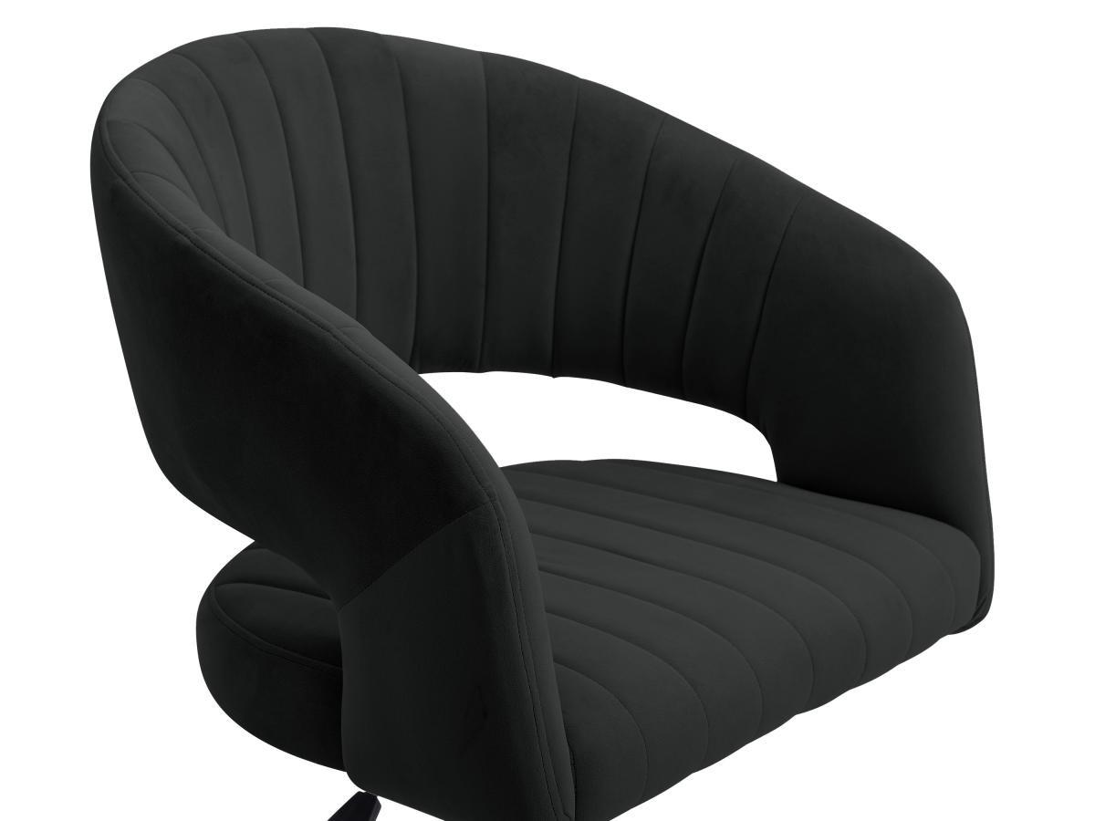 PASCAL MORABITO Chaise de bureau en velours - Noir et doré - Hauteur réglable - TIRIESI de Pascal Morabito  