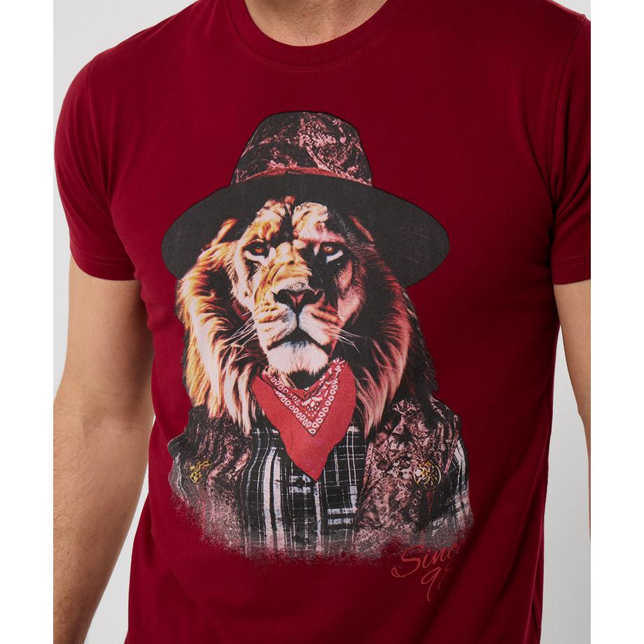 T-Shirt mit Löwenmotiv im Westernstil