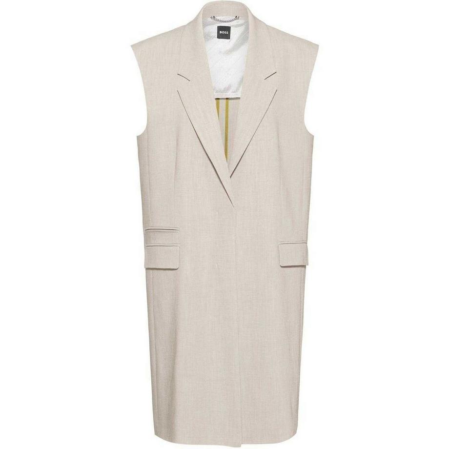 Jewela Blazer Lungo Linea Lunga Collo A Tacca Senza Maniche
