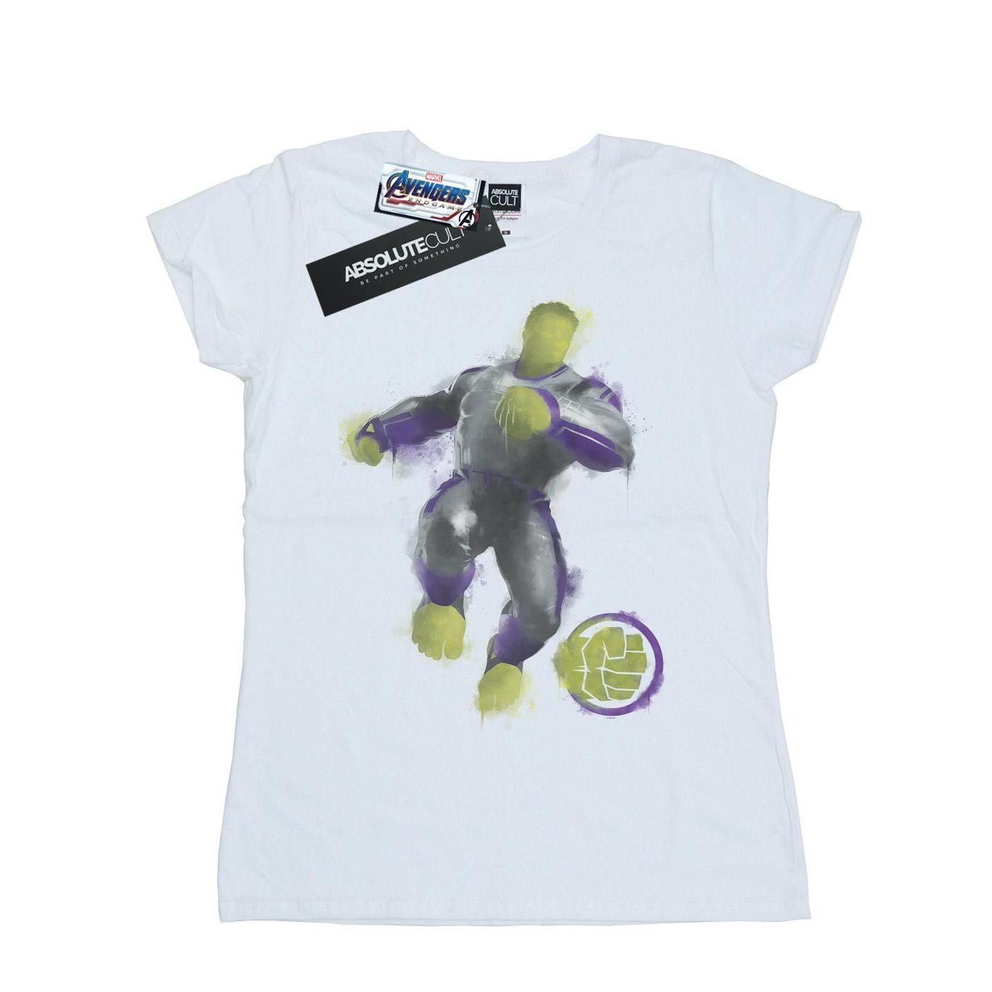 Image of Avengers Endgame Painted Hulk Tshirt Damen Weiss XL
