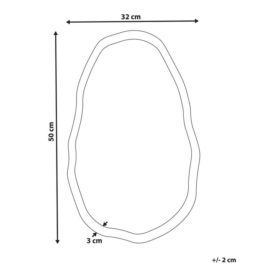 Beliani Wandspiegel aus Aluminium Retro DAMOH  