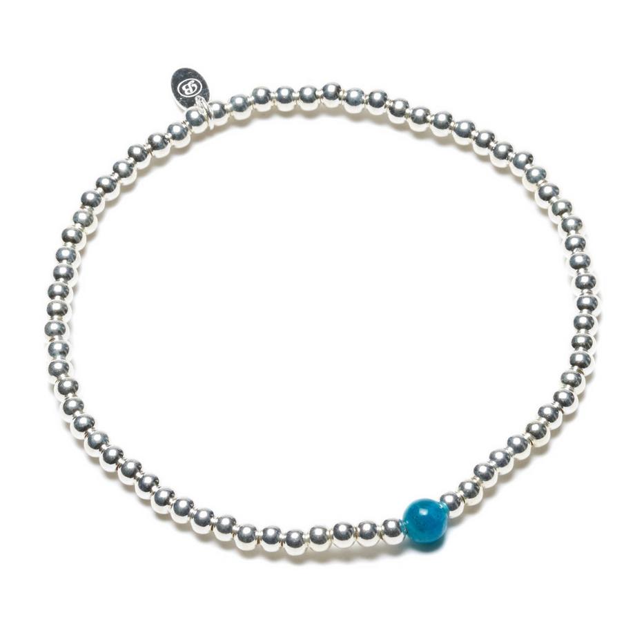 Balibay  Kiana -  Stretch Armband 925 Sterling Silber mit Apatit Stein 