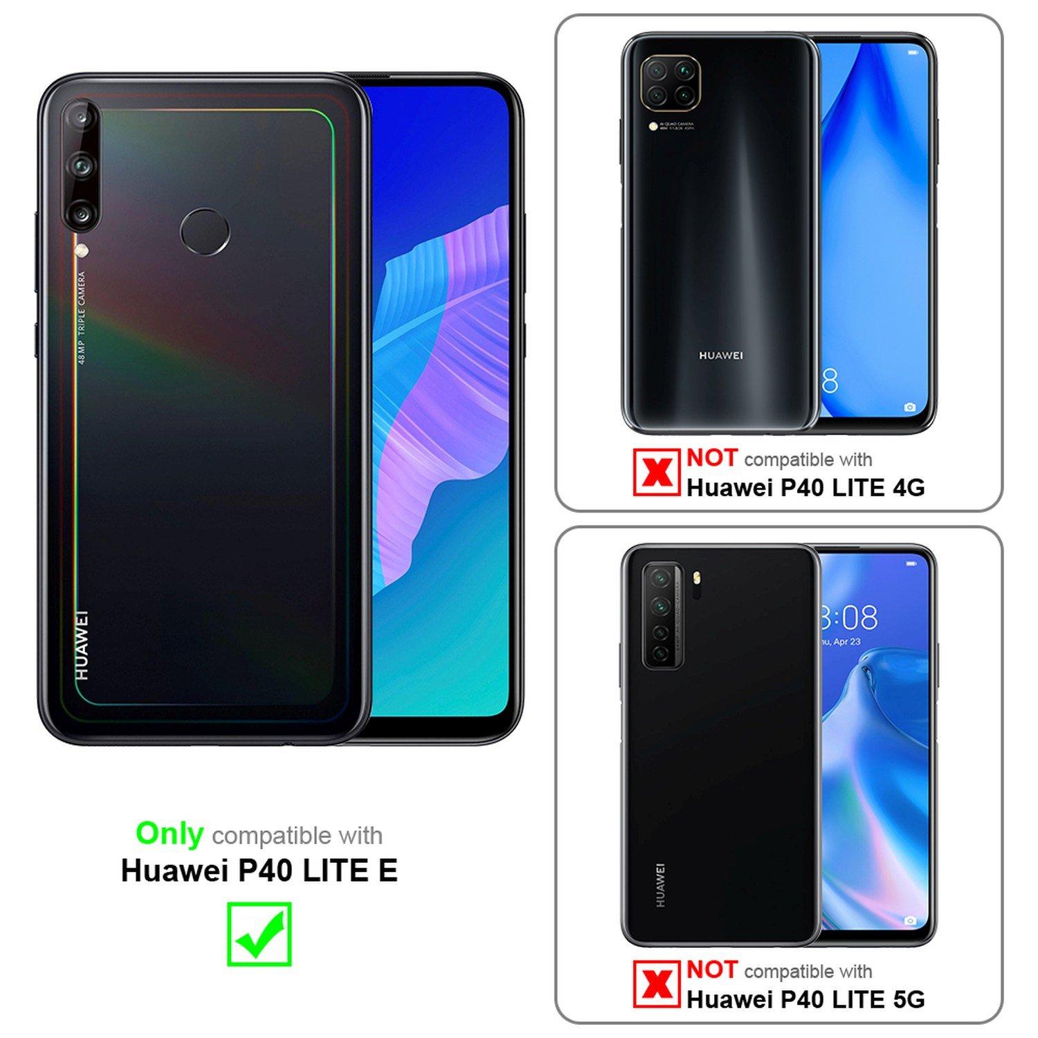 Cadorabo  Housse compatible avec Huawei P40 LITE E - Coque de protection bicolore en silicone TPU et dos en verre trempé 