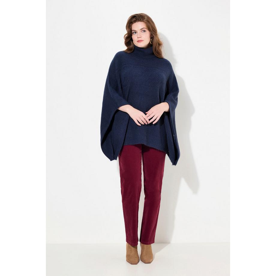 Ulla Popken Poncho Rollkragen Oversized Halbarm  