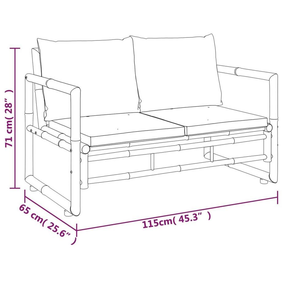VidaXL Garten-lounge-set bambus  