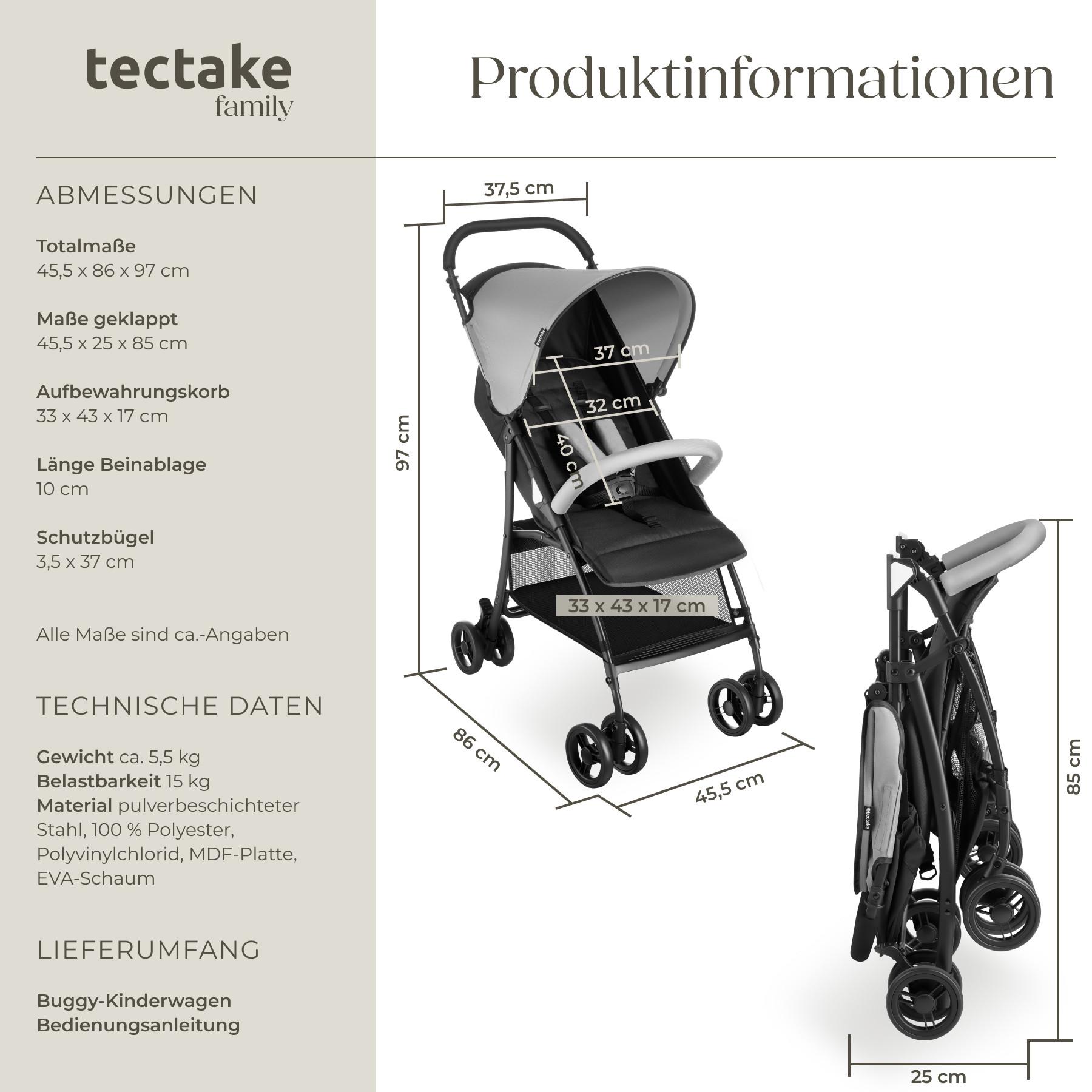 Tectake  Poussette pliable EMMA 
