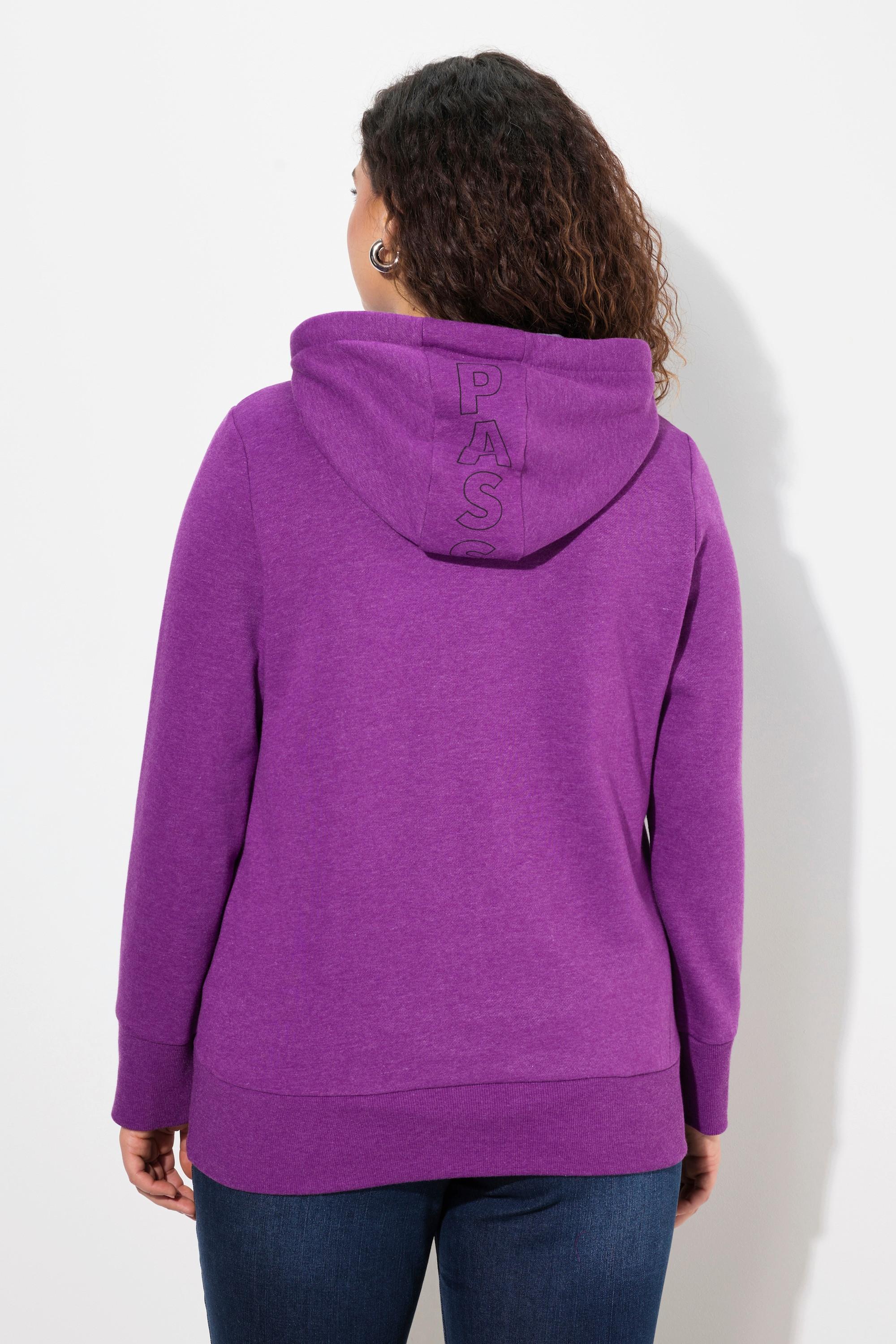 Ulla Popken  Sweat-shirt à capuche, tissu nid d'abeille, manches longues 