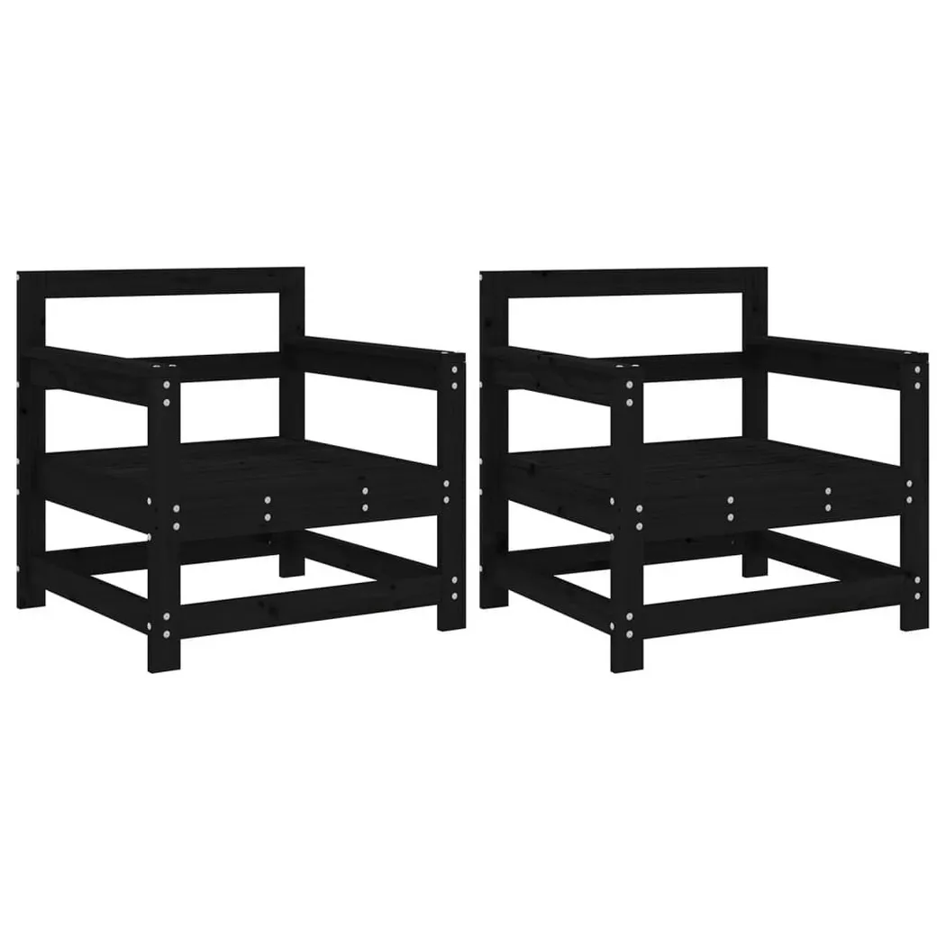 VidaXL - Gartenstuhl kiefernholz, One Size, Schwarz
