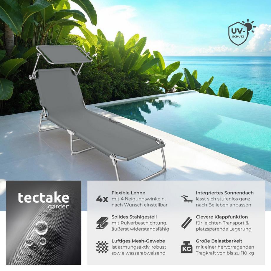 Tectake Lettino prendisole   pieghevole  