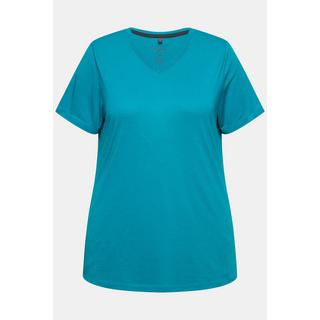 Ulla Popken  T-shirt technique, antibactérien, col en V et manches courtes 