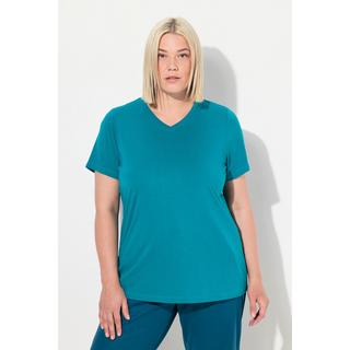 Ulla Popken  T-shirt technique, antibactérien, col en V et manches courtes 