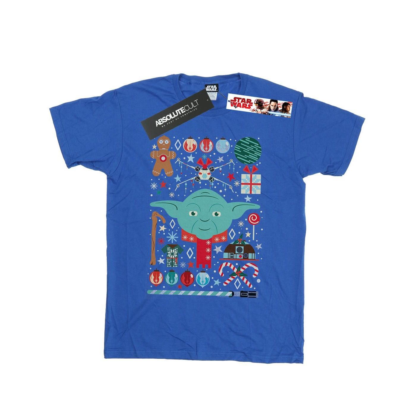 Image of Yoda Christmas Tshirt Herren Königsblau 5XL