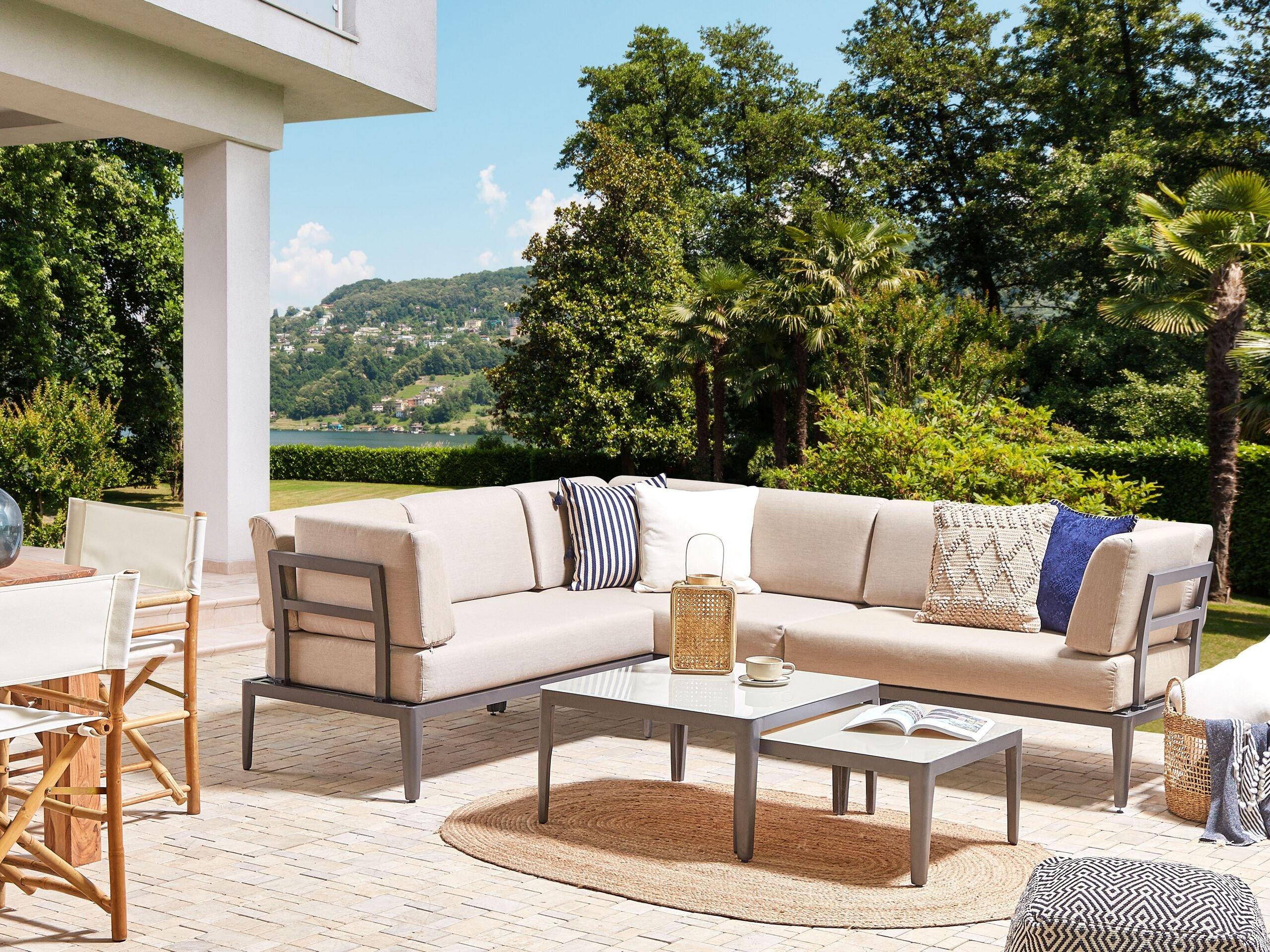 Beliani Set lounge pour jardin en Aluminium Moderne RIMA III  