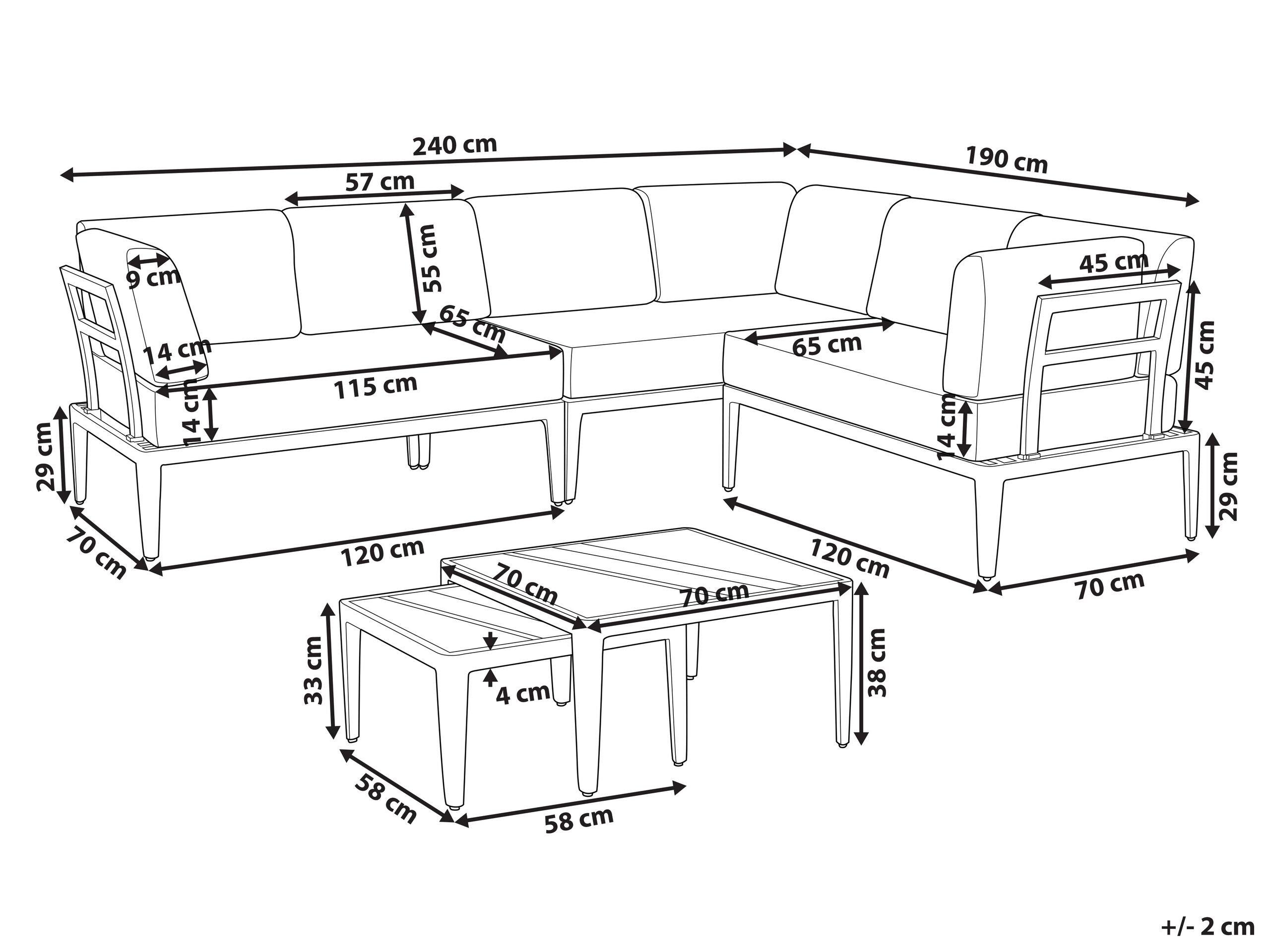 Beliani Lounge Set aus Aluminium Modern RIMA III  