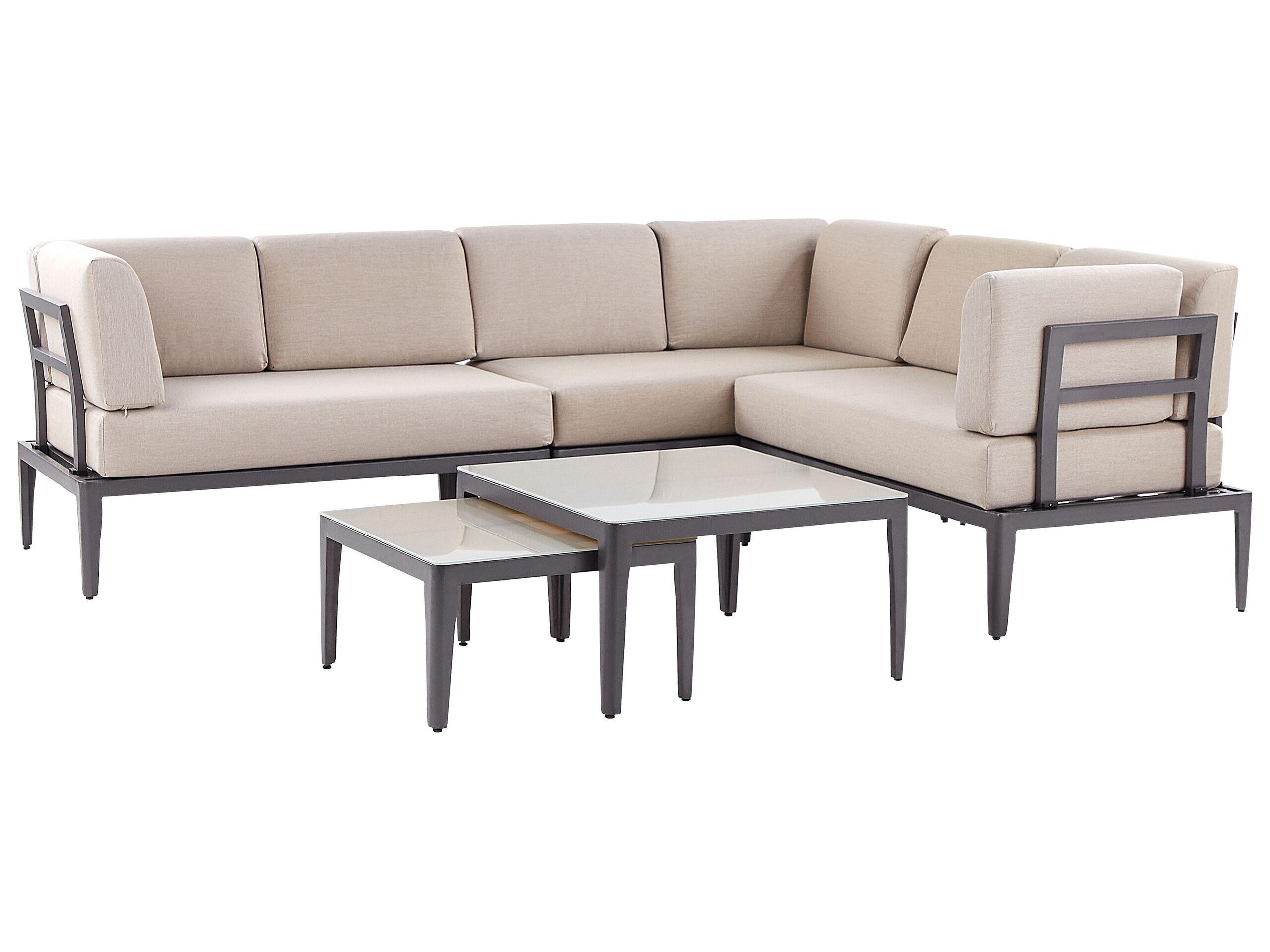 Beliani Set lounge pour jardin en Aluminium Moderne RIMA III  